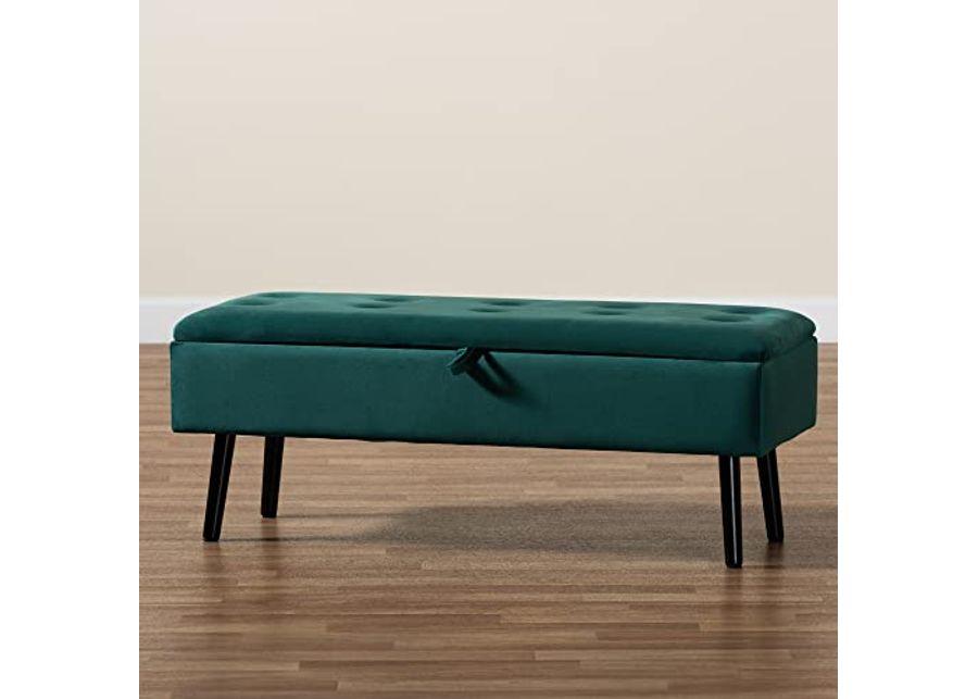 Baxton Studio Caine Benches & Banquettes, One Size, Green/Dark Brown