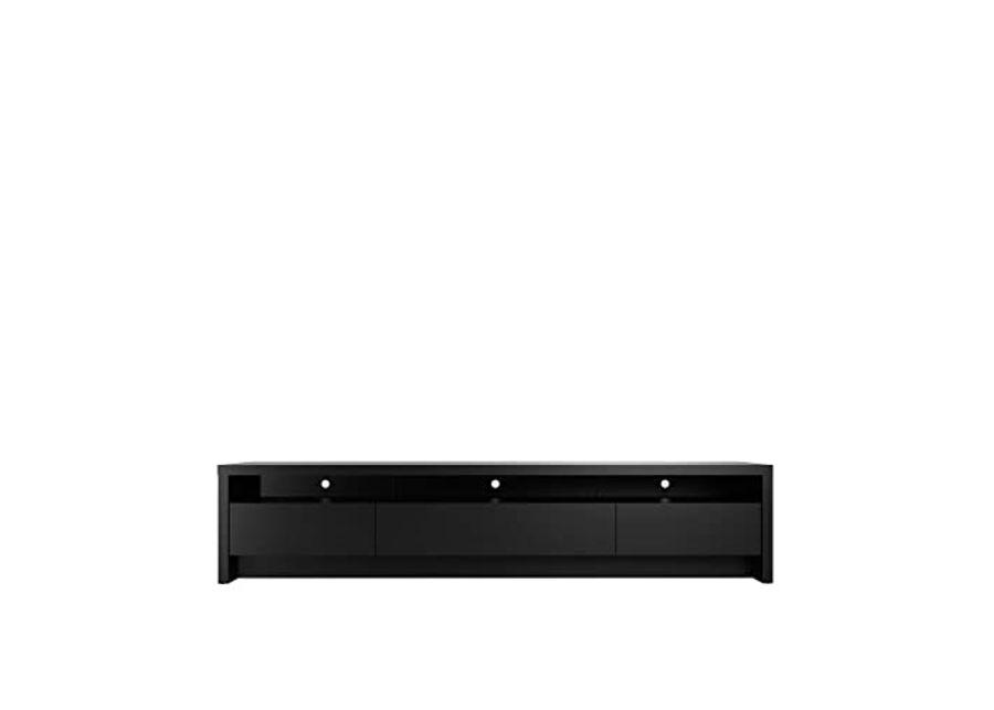 Manhattan Comfort Sylvan TV Stand with 3-Drawers with Open Shelving, 84.53 Inch, Black