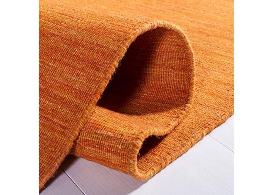 Safavieh Kilim Collection 8' x 10' Orange KLM850P Handmade Casual Solid Premium Wool Living Room Dining Bedroom Area Rug
