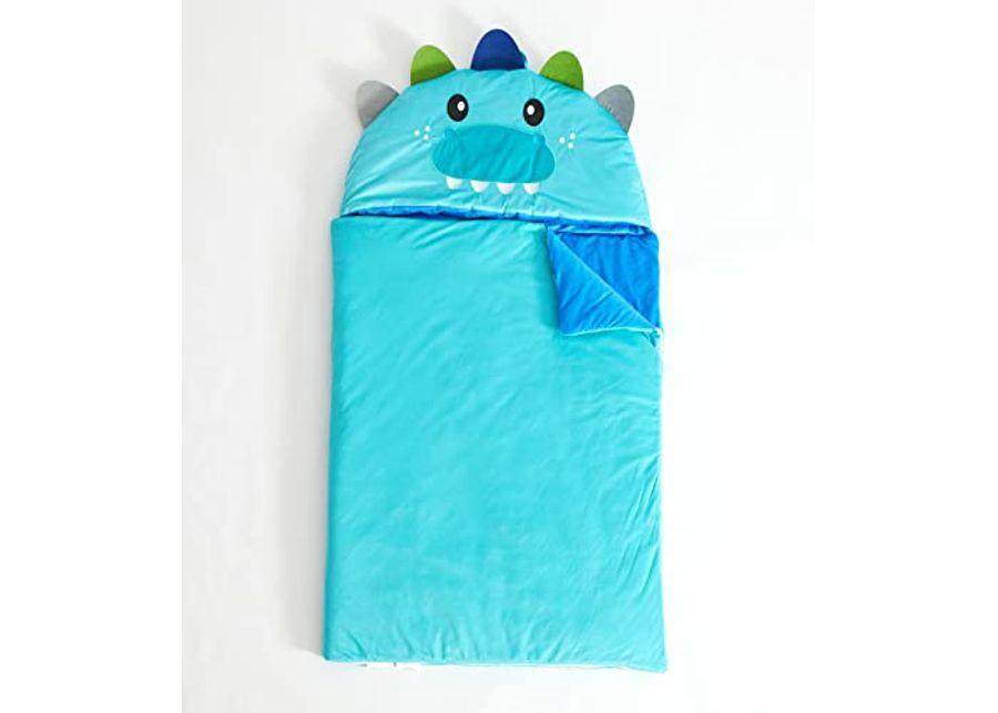 Heritage Kids Figural Dinosaur Soft Plush Hooded Sleeping Bag,30”W x 54”L