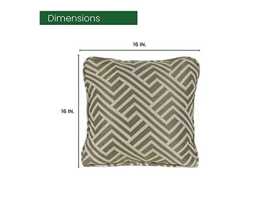 Hanover, Green Geo Stripe Indoor/Outdoor Throw Pillow, Decorative, Set of 1, HANTPGSTR-GRN