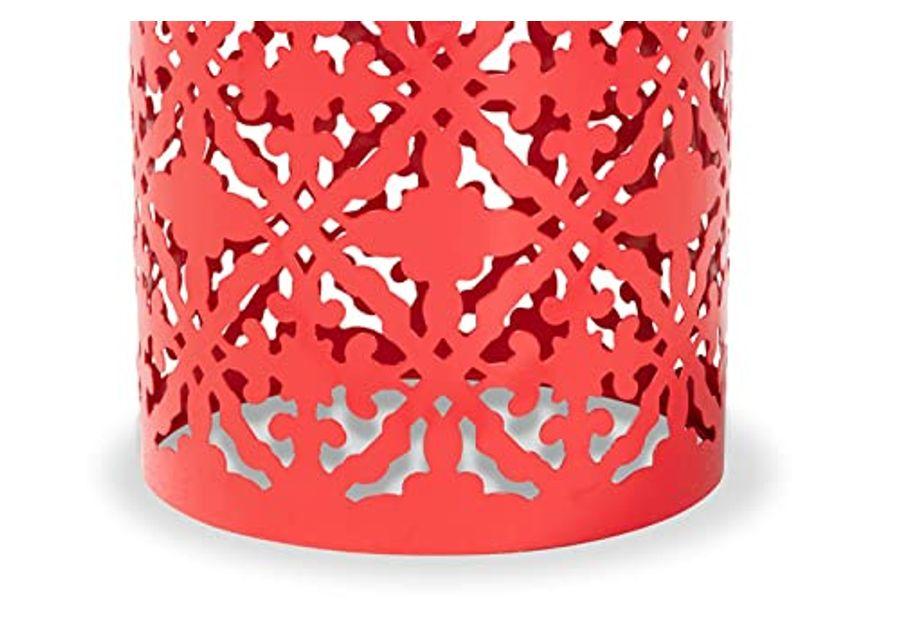 Baxton Studio Jamila Contemporary Red Metal Outdoor Side Table