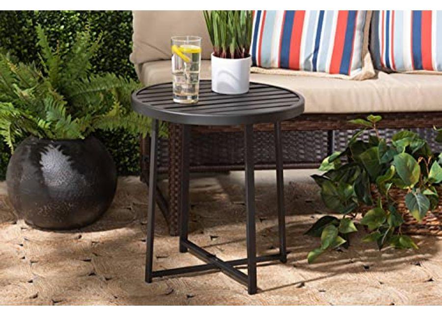 Baxton Studio Sadiya Industrial Black Metal Outdoor Side Table