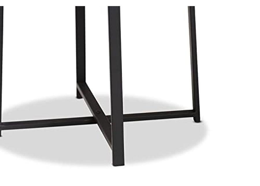 Baxton Studio Sadiya Industrial Black Metal Outdoor Side Table