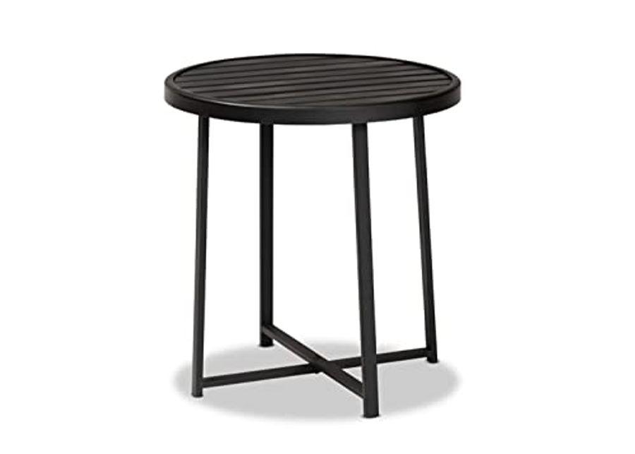 Baxton Studio Sadiya Industrial Black Metal Outdoor Side Table