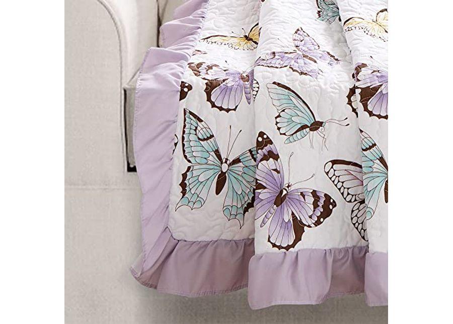 Lush Decor Flutter Butterfly Throw Blanket, 60" x 50", Lilac