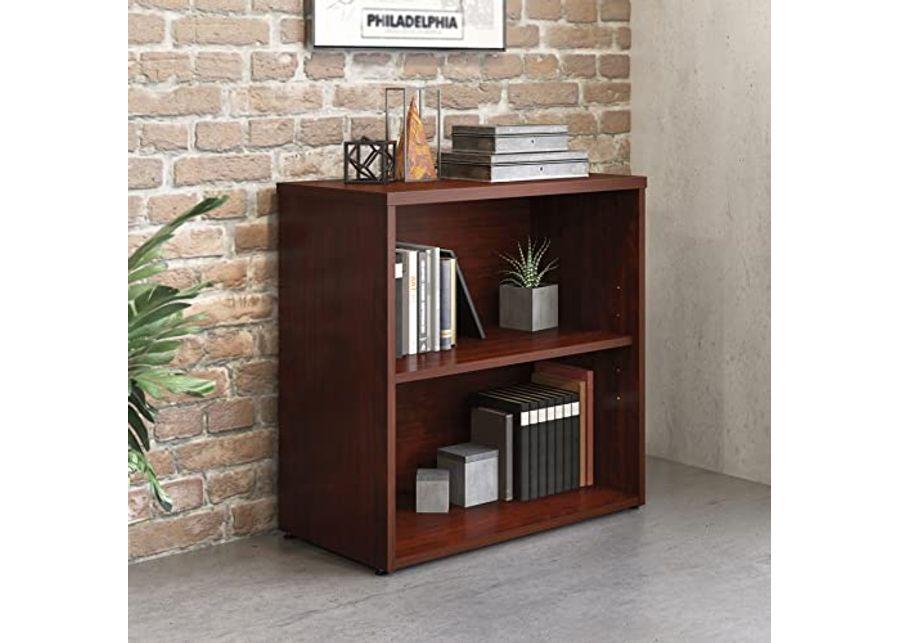 OfficeWorks by Sauder Affirm 2 Shelf Bookcase, Classic Cherry Finish