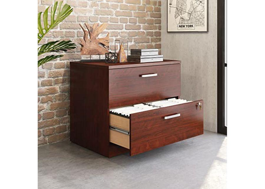 OFFICE WORKS BY SAUDER Affirm Commercial Lateral File Cabinet, L: 35.43" x W: 23.47" x H: 29.29", Classic Cherry