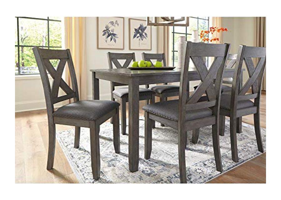 Signature Design by Ashley Caitbrook 7 Piece Rustic Dining Set with Barstools, Gray