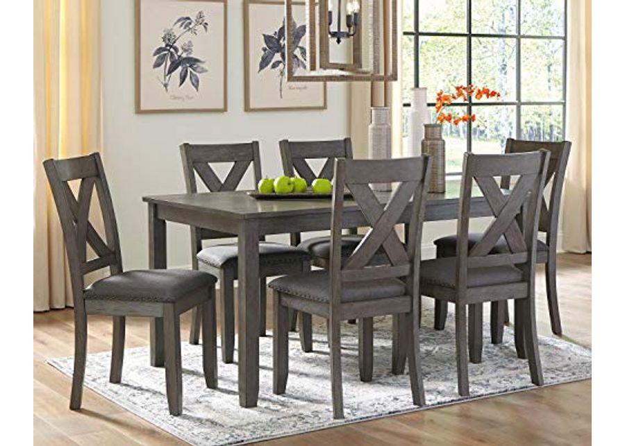 Signature Design by Ashley Caitbrook 7 Piece Rustic Dining Set with Barstools, Gray