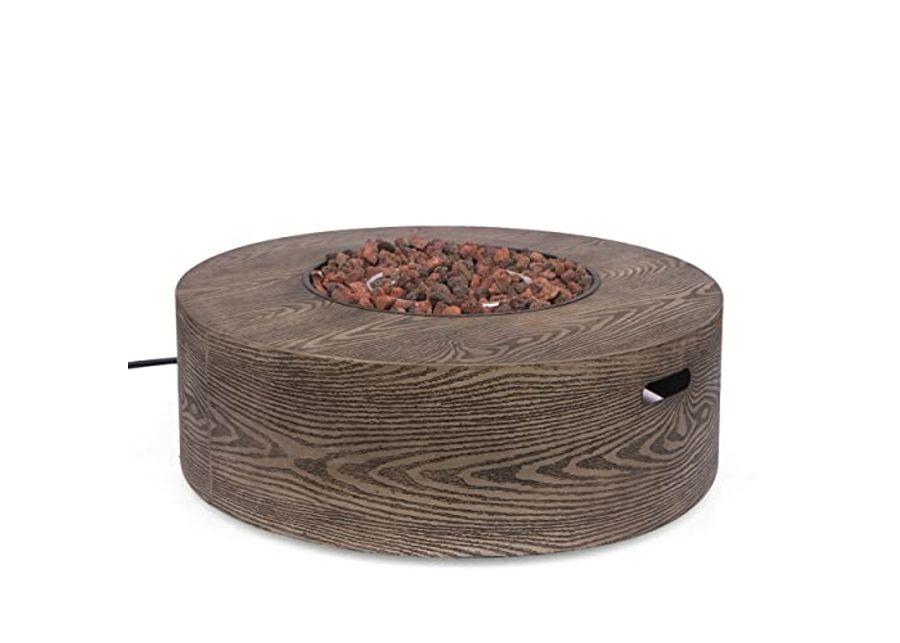 Christopher Knight Home 317509 Senoia Fire Pit, Brown Wood Pattern