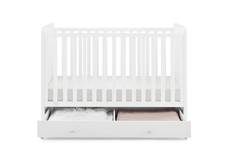 babyGap by Delta Children Graham 4-in-1 Convertible Crib with Storage Drawer - Greenguard Gold Certified, Bianca White