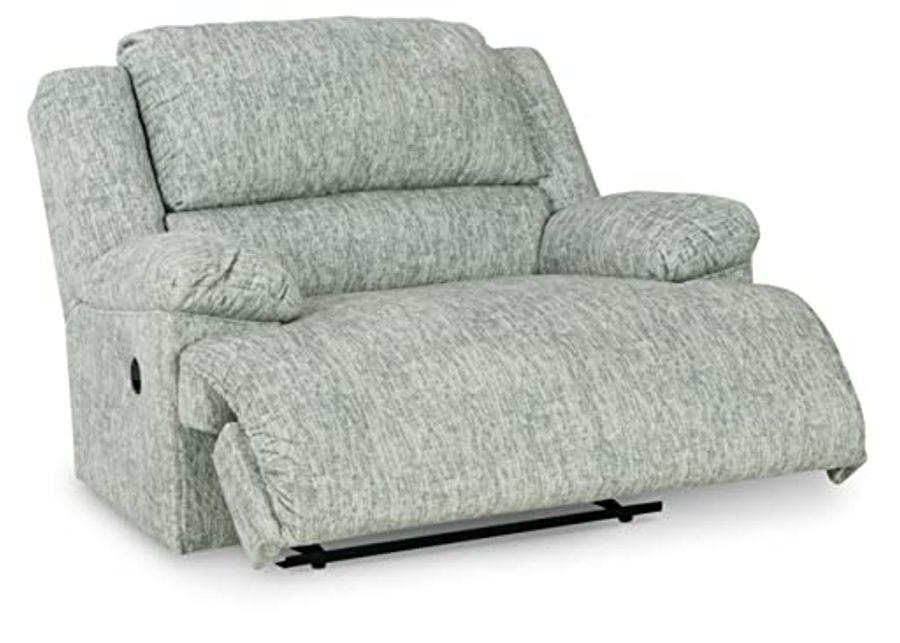 Signature Design by Ashley McClelland Transitional Zero Wall Wide Seat Recliner, Light Gray