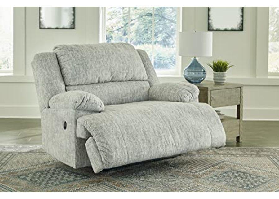 Signature Design by Ashley McClelland Transitional Zero Wall Wide Seat Recliner, Light Gray