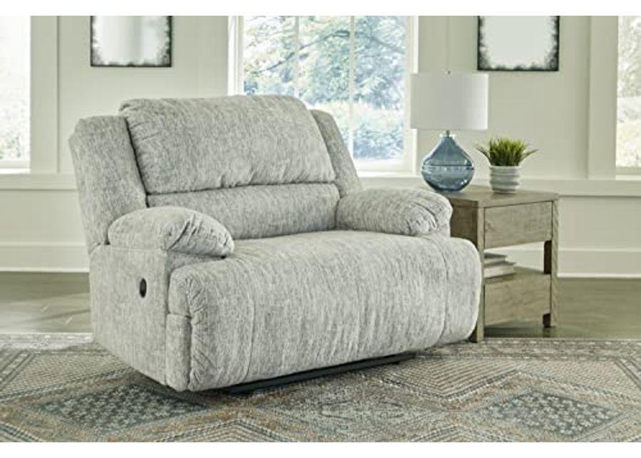 Signature Design by Ashley McClelland Transitional Zero Wall Wide Seat Recliner, Light Gray