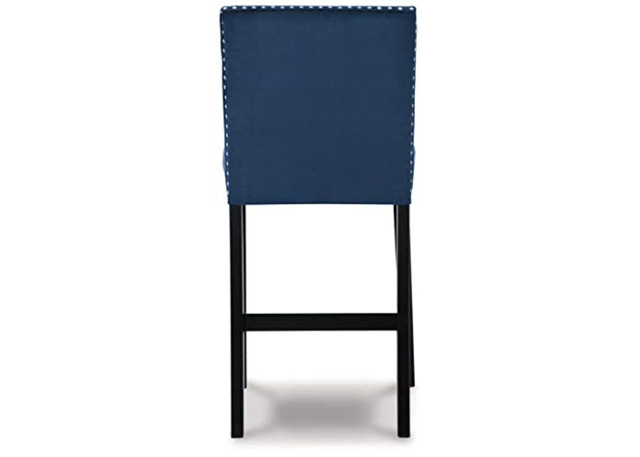 Signature Design by Ashley Cranderlyn Urban Counter Height Table Set with Upholstered Bar Stools, Set of 5, Black & Blue