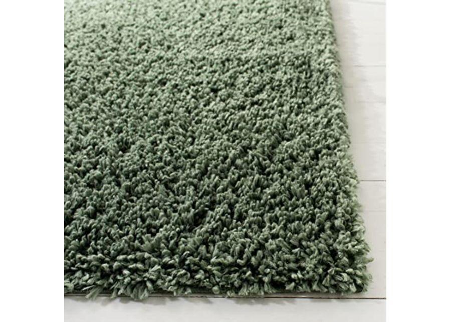 Safavieh August Shag Collection 10' x 14' Green AUG200Y Solid Non-Shedding 1.5-inch Thick Area Rug