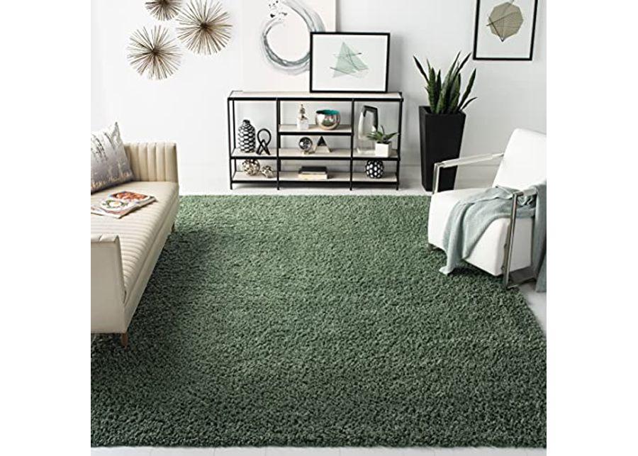 Safavieh August Shag Collection 10' x 14' Green AUG200Y Solid Non-Shedding 1.5-inch Thick Area Rug