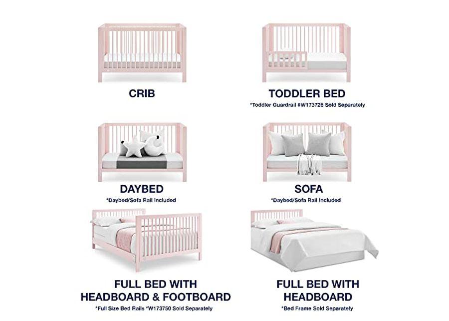 babyGap by Delta Children Charlie 6-in-1 Convertible Crib TrueSleep Crib and Toddler Mattress Legacy 3 Drawer Dresser (Bundle), Blush Pink