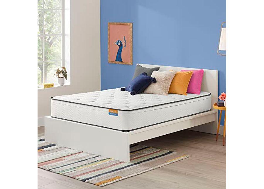 Simmons Dreamwell Collection, 11.5 Inch Alexandria Twin Size Traditional Mattress, Medium Feel, Euro Top, White, Gel Foam, Innerspring, Pressure Relief, Supportive, Cooling, CertiPUR-US Certified