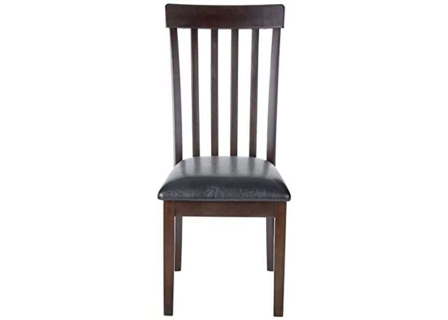 Signature Design by Ashley Haddigan 24" Counter Height Upholstered Barstool 2 Count, Dark Brown & Hammis Rake Back Dining Room Chair, 2 Count, Dark Brown