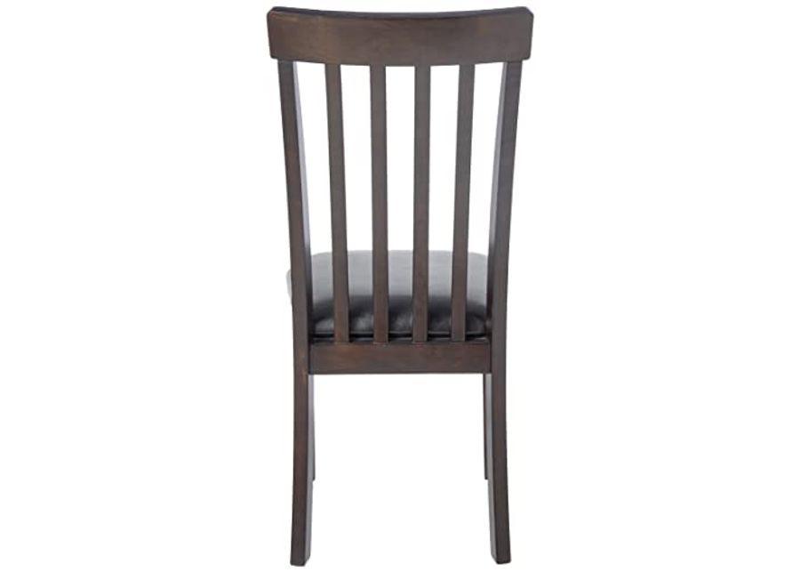 Signature Design by Ashley Haddigan 24" Counter Height Upholstered Barstool 2 Count, Dark Brown & Hammis Rake Back Dining Room Chair, 2 Count, Dark Brown