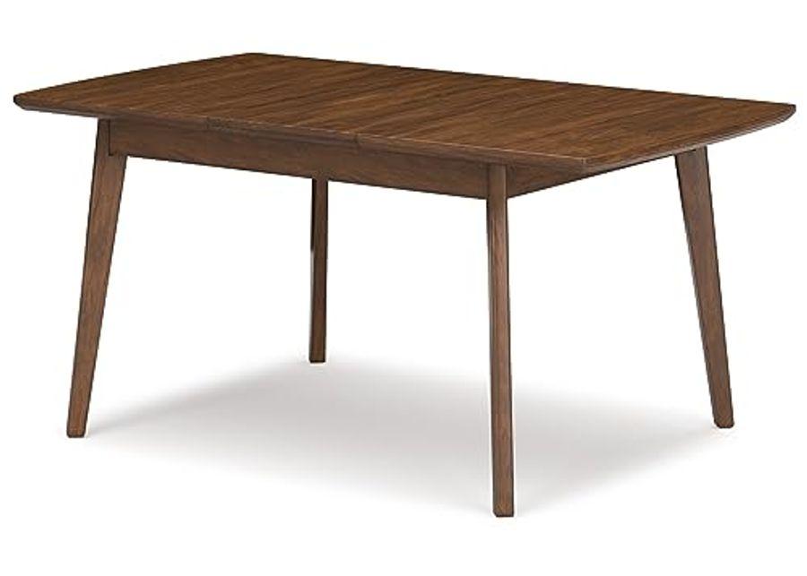 Signature Design by Ashley Lyncott Traditional Rectangular Dining Room Self-Storing Extension Table, Seats up to 6, Brown