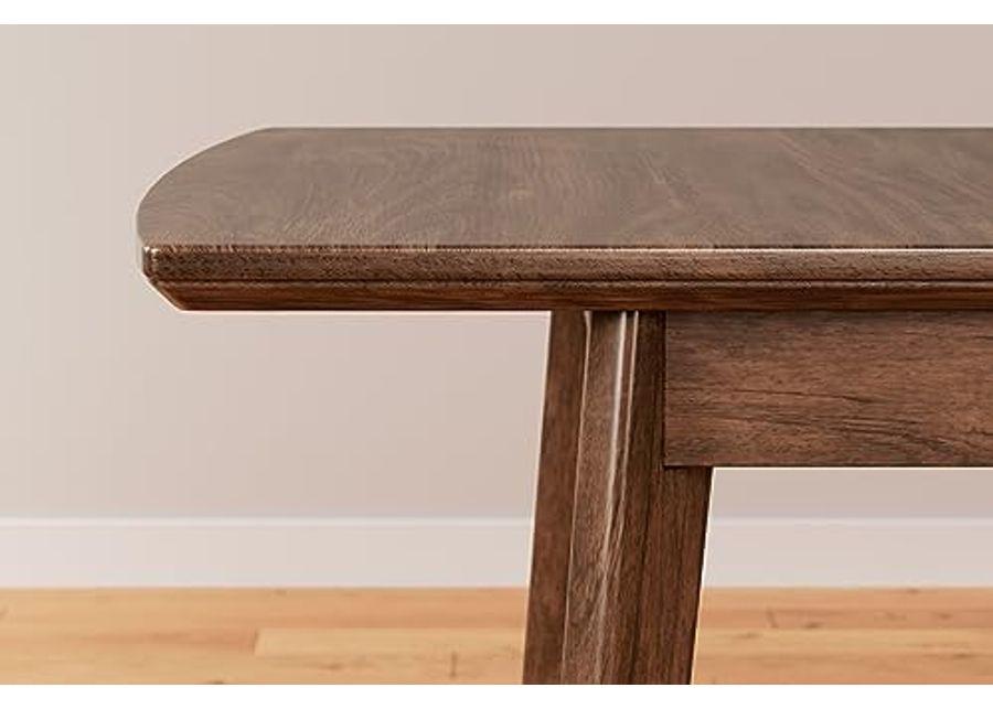 Signature Design by Ashley Lyncott Traditional Rectangular Dining Room Self-Storing Extension Table, Seats up to 6, Brown