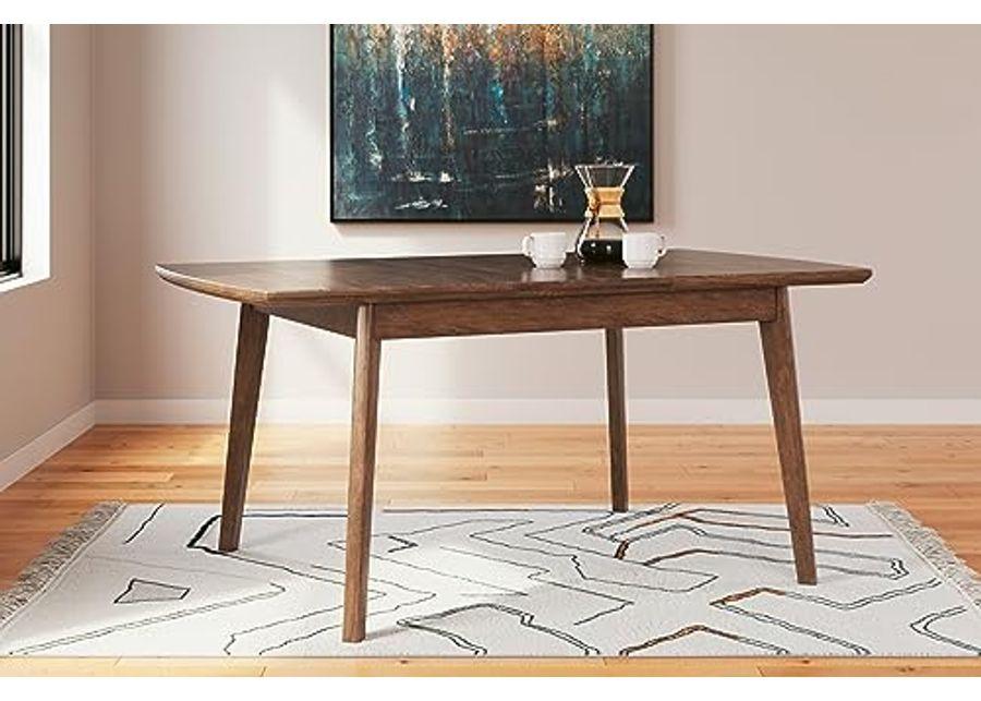 Signature Design by Ashley Lyncott Traditional Rectangular Dining Room Self-Storing Extension Table, Seats up to 6, Brown