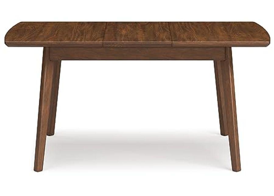 Signature Design by Ashley Lyncott Traditional Rectangular Dining Room Self-Storing Extension Table, Seats up to 6, Brown