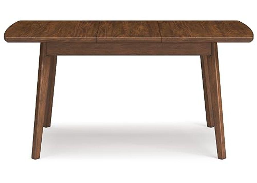 Signature Design by Ashley Lyncott Traditional Rectangular Dining Room Self-Storing Extension Table, Seats up to 6, Brown