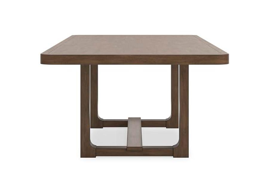 Signature Design by Ashley Cabalynn Farmhouse Dining Extension Table with 1 Removable Center Leaf, Light Brown