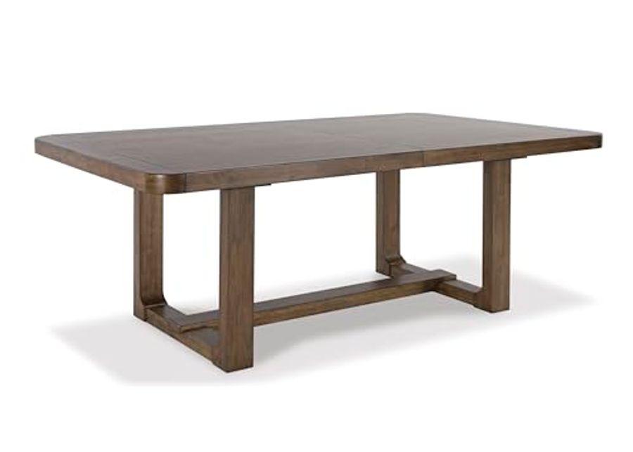 Signature Design by Ashley Cabalynn Farmhouse Dining Extension Table with 1 Removable Center Leaf, Light Brown