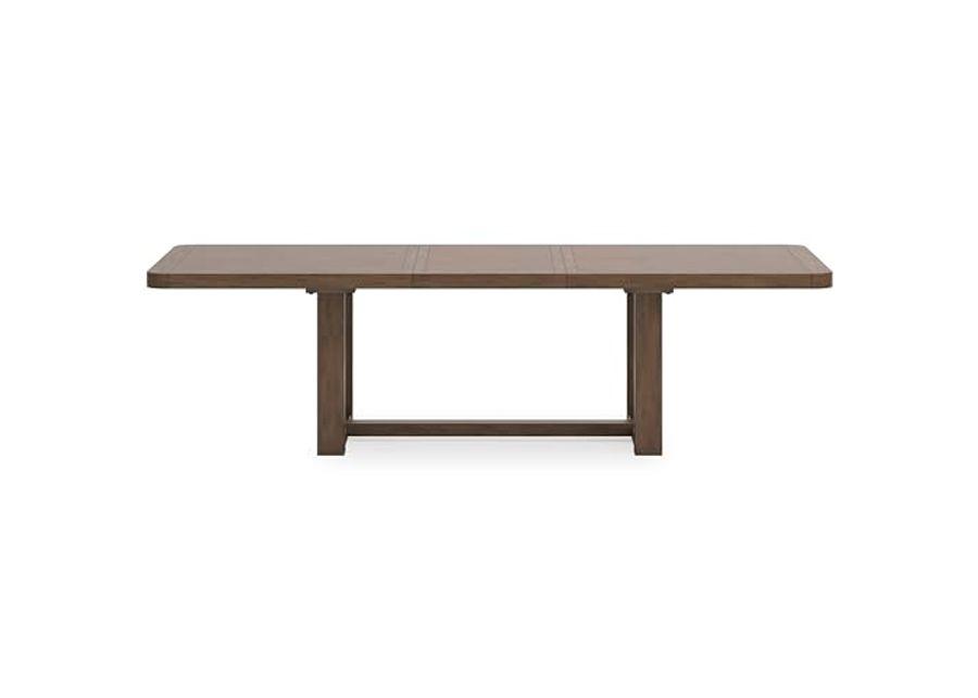 Signature Design by Ashley Cabalynn Farmhouse Dining Extension Table with 1 Removable Center Leaf, Light Brown