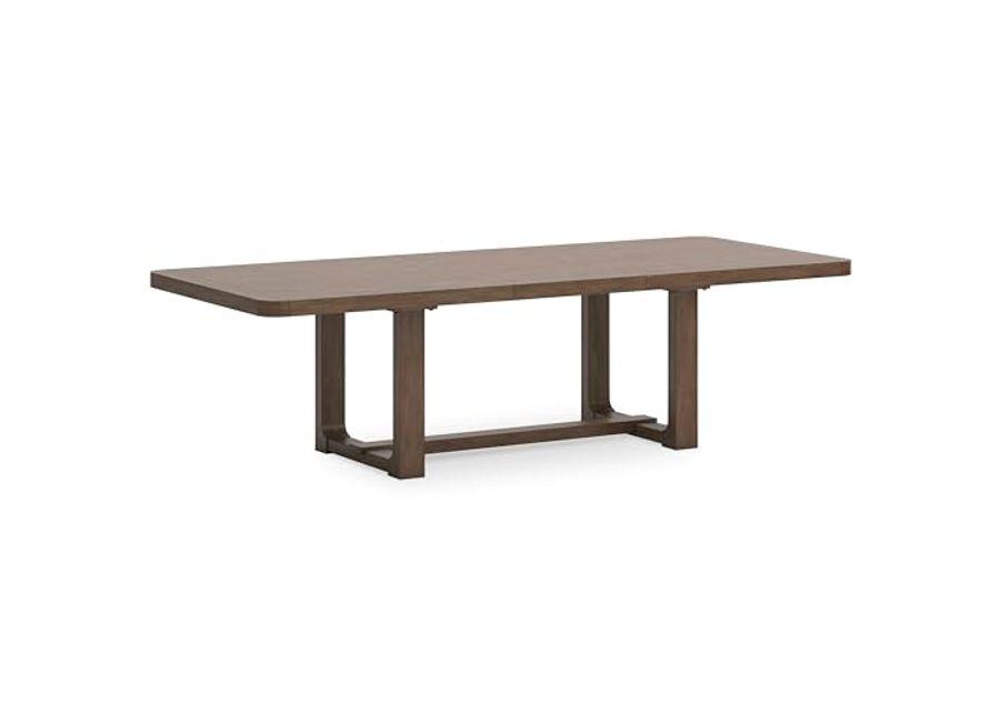 Signature Design by Ashley Cabalynn Farmhouse Dining Extension Table with 1 Removable Center Leaf, Light Brown