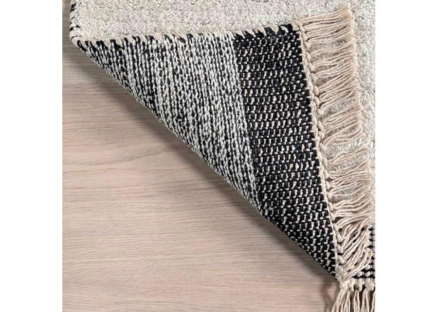 Rugs USA x Emily Henderson Hyperion Tasseled Cotton and Wool Accent Rug, 3x5, Ivory