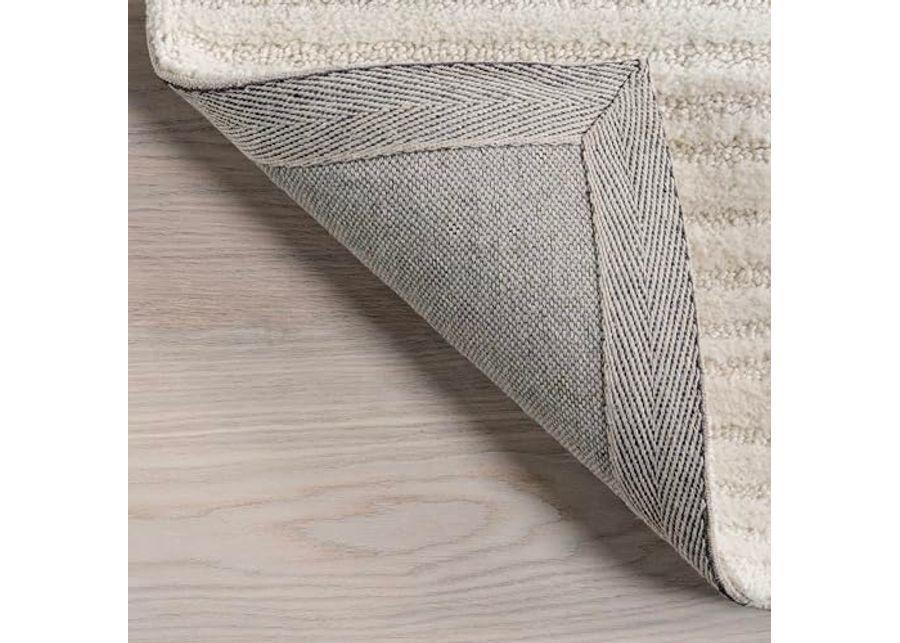 Rugs USA x Emily Henderson Southwest Striped Wool Accent Rug, 4x6, Ivory