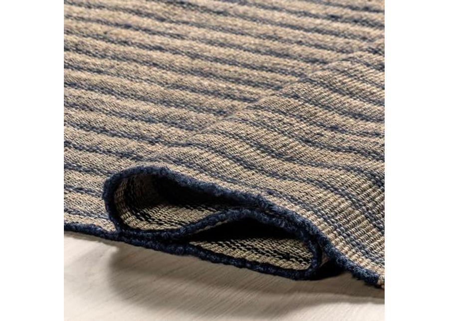 nuLOOM Rugs USA x Emily Henderson Lake Striped Jute Area Rug, 10x14, Blue