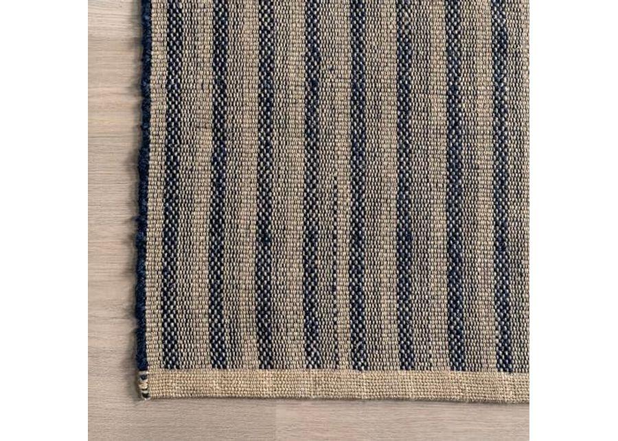 nuLOOM Rugs USA x Emily Henderson Lake Striped Jute Area Rug, 10x14, Blue