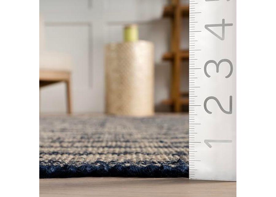 nuLOOM Rugs USA x Emily Henderson Lake Striped Jute Area Rug, 10x14, Blue