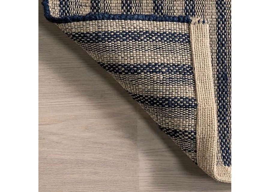 nuLOOM Rugs USA x Emily Henderson Lake Striped Jute Area Rug, 10x14, Blue