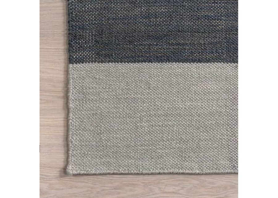 Rugs USA x Emily Henderson Blue Jay Colorblocked Wool Accent Rug, 4x6, Grey