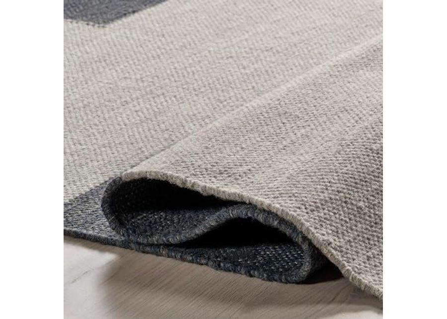 Rugs USA x Emily Henderson Blue Jay Colorblocked Wool Accent Rug, 4x6, Grey