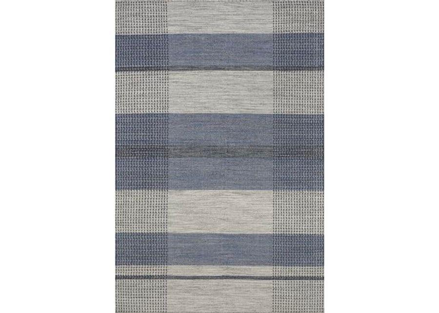 Rugs USA x Emily Henderson Portland Plaid Wool Area Rug, 9x12, Blue