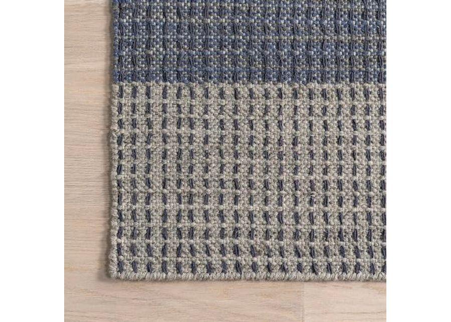 Rugs USA x Emily Henderson Portland Plaid Wool Area Rug, 9x12, Blue