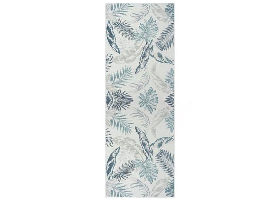 L. R. Resources, Inc. Binny Sin Palm Fronds Coastal Indoor/Outdoor Reversible Area Rug, 2' x 8'