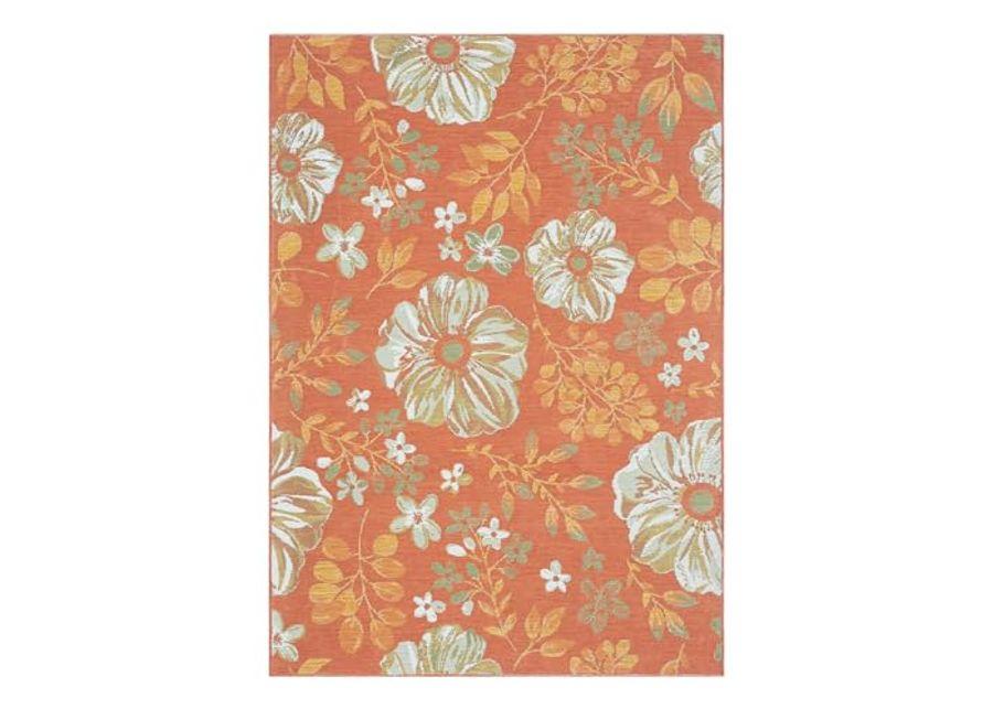 L. R. Resources, Inc. Binny Ben Floral Coastal Indoor/Outdoor Reversible Area Rug, 5'3" x 7'