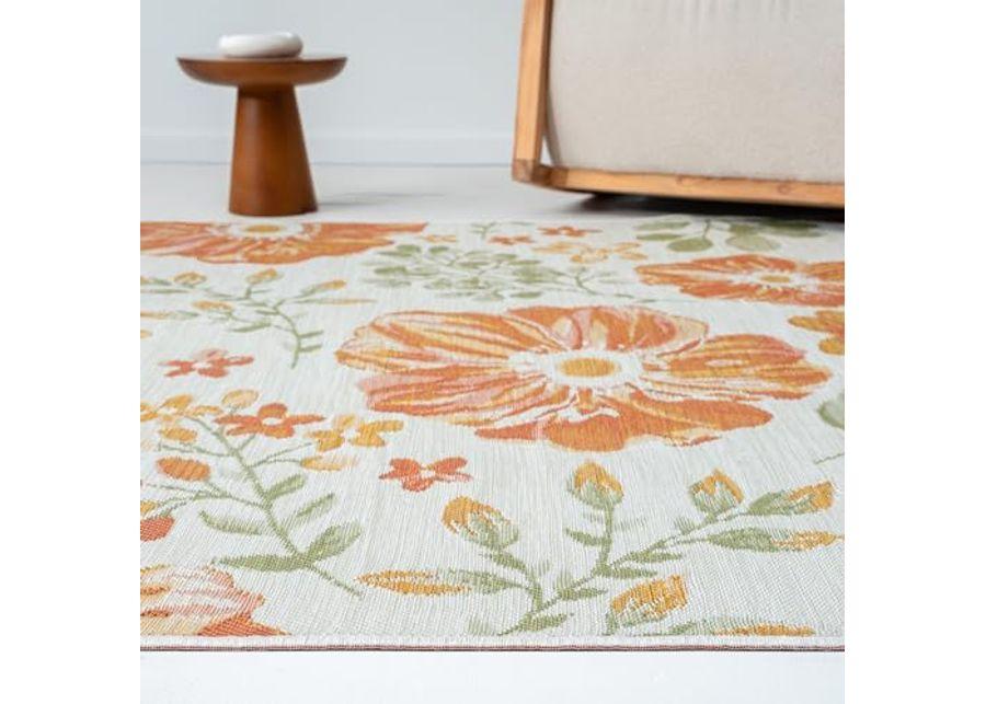 L. R. Resources, Inc. Binny Ben Floral Coastal Indoor/Outdoor Reversible Area Rug, 5'3" x 7'