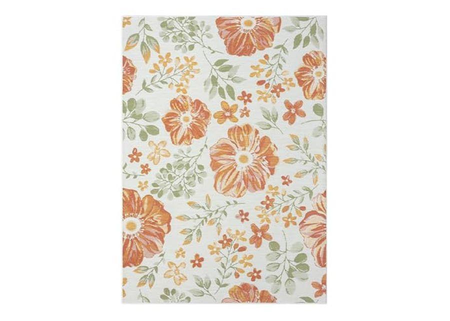 L. R. Resources, Inc. Binny Ben Floral Coastal Indoor/Outdoor Reversible Area Rug, 5'3" x 7'