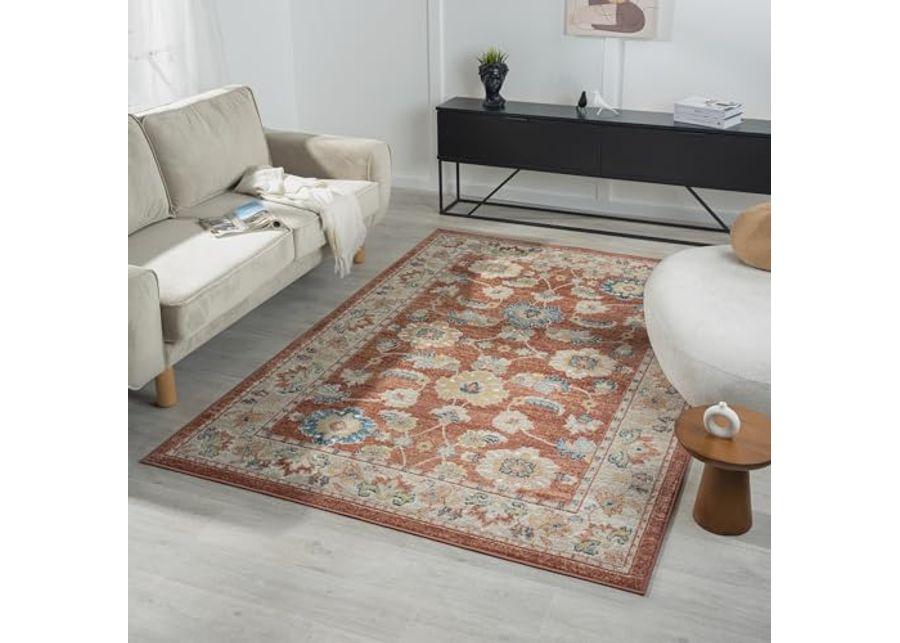 L. R. Resources, Inc. Alison Eve Rust/Ivory Classic Traditional Traditional Indoor Area Rug, 3'11" x 6'